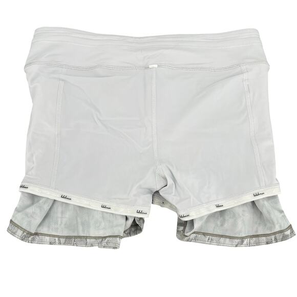 Lululemon TALL Pace Rival Skirt White Gray Pickleball Athletic Tennis Skort 8 - Picture 6 of 11